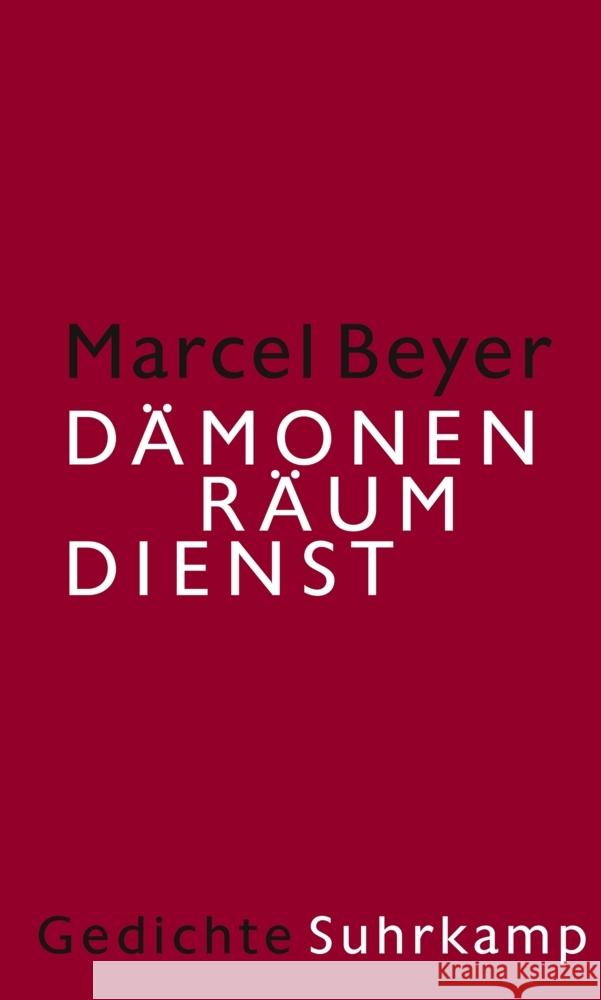 Dämonenräumdienst Beyer, Marcel 9783518429457 Suhrkamp