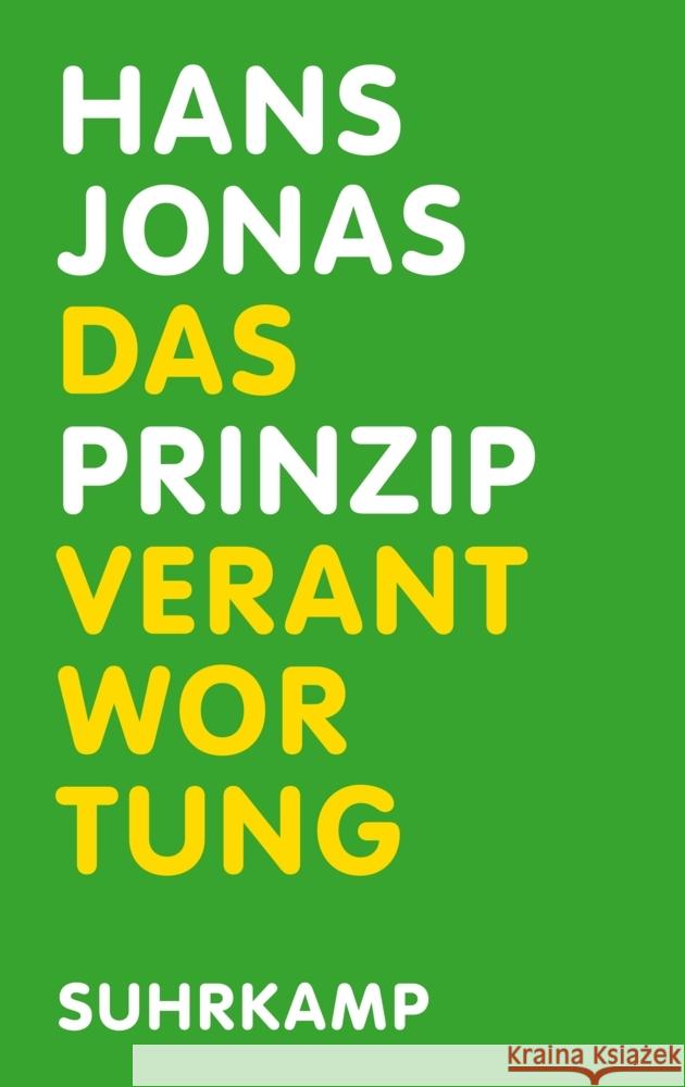 Das Prinzip Verantwortung Jonas, Hans 9783518429549 Suhrkamp