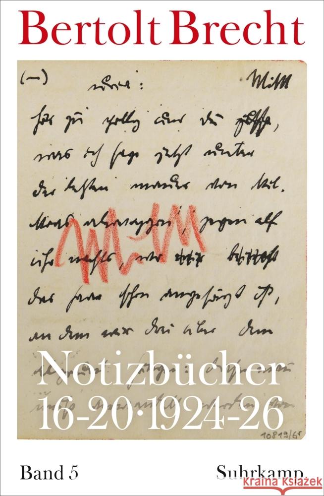 Notizbücher 16-20 Brecht, Bertolt 9783518429877 Suhrkamp Verlag