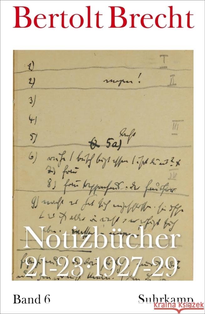 Notizbücher 21-23 Brecht, Bertolt 9783518431023 Suhrkamp