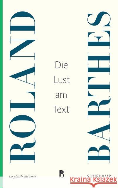 Die Lust am Text Barthes, Roland 9783518469088