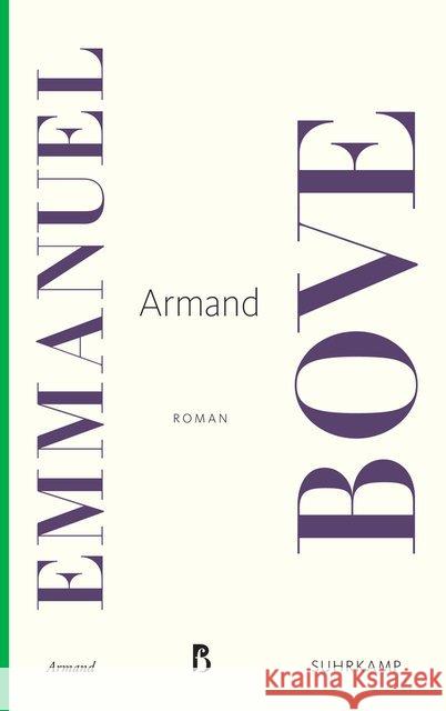 Armand Bove, Emmanuel 9783518469873 Suhrkamp