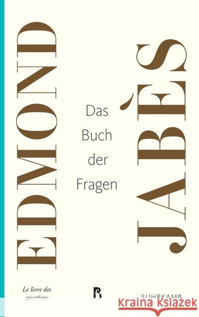 Das Buch der Fragen Jabès, Edmond 9783518469880