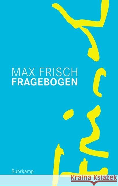 Fragebogen Frisch, Max 9783518470084 Suhrkamp