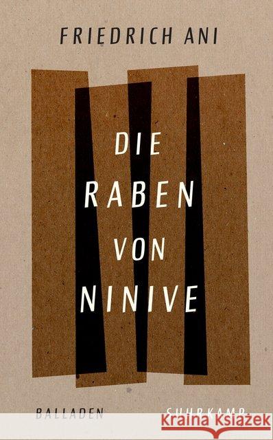 Die Raben von Ninive Ani, Friedrich 9783518470671 Suhrkamp