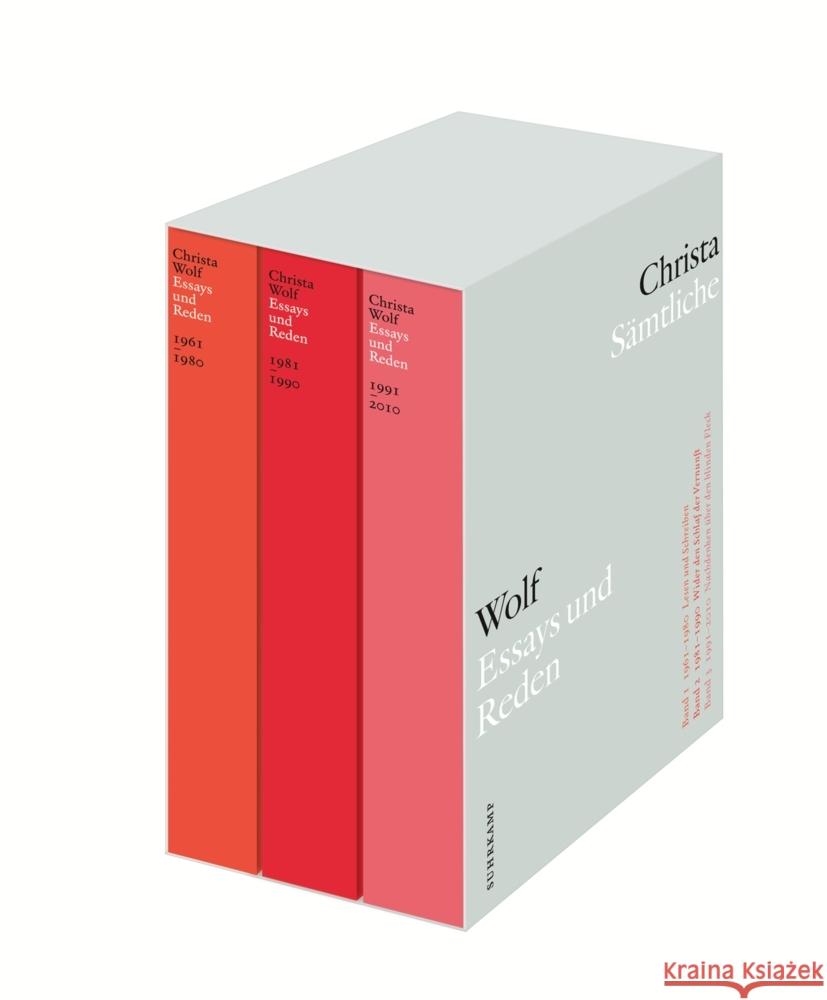 Sämtliche Essays und Reden, 3 Teile Wolf, Christa 9783518471609 Suhrkamp Verlag