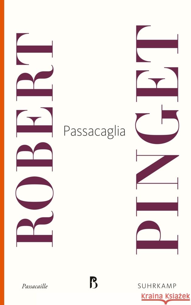 Passacaglia Pinget, Robert 9783518473528 Suhrkamp