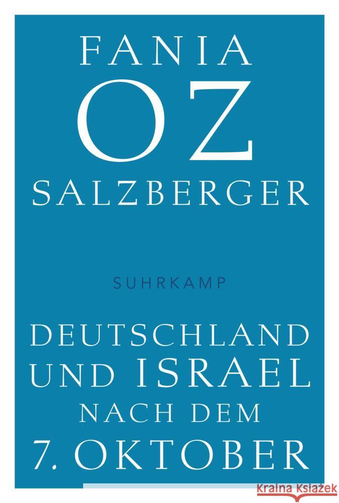 Deutschland und Israel nach dem 7. Oktober Oz-Salzberger, Fania 9783518474969