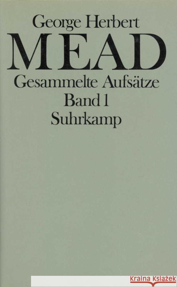 Gesammelte Aufsätze Mead, George Herbert 9783518566022