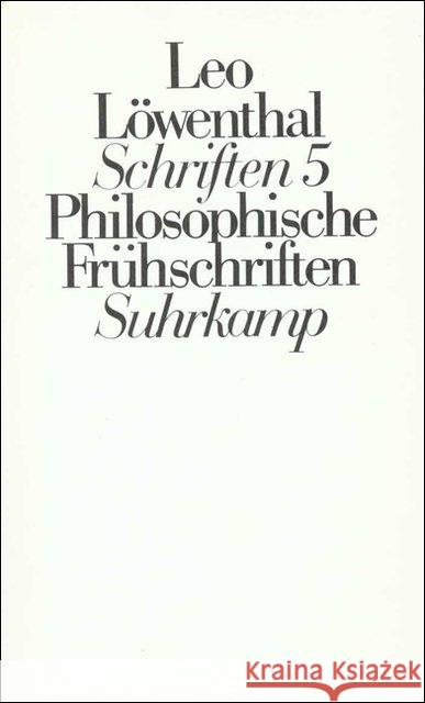 Philosophische Frühschriften  9783518578483 Suhrkamp