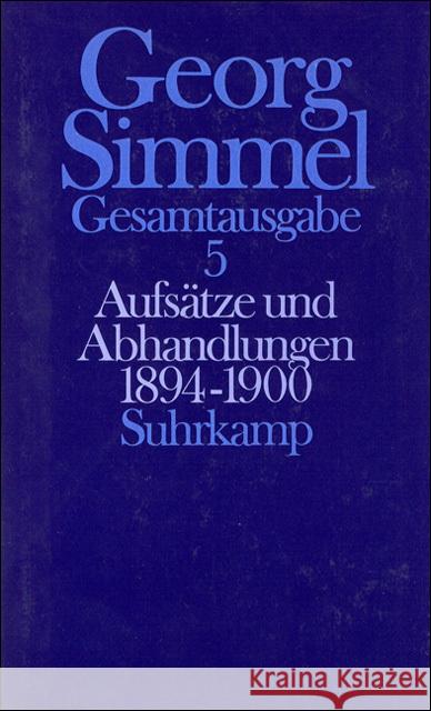 Aufsätze und Abhandlungen 1894-1900  9783518579558 Suhrkamp