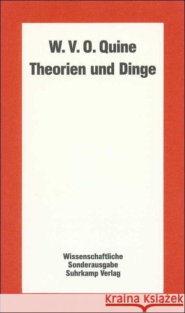Theorien und Dinge Quine, Willard van Orman 9783518580103 Suhrkamp