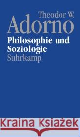 Philosophie und Soziologie (1960)  9783518585719 Suhrkamp