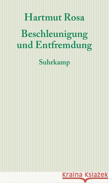 Beschleunigung und Entfremdung : Auf dem Weg zu einer kritischen Theorie spätmoderner Zeitlichkeit Rosa, Hartmut 9783518585962 Suhrkamp