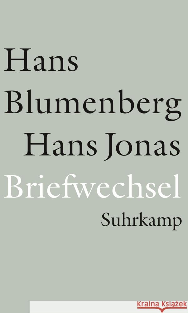 Briefwechsel 1954-1978 und weitere Materialien Blumenberg, Hans, Jonas, Hans 9783518587775