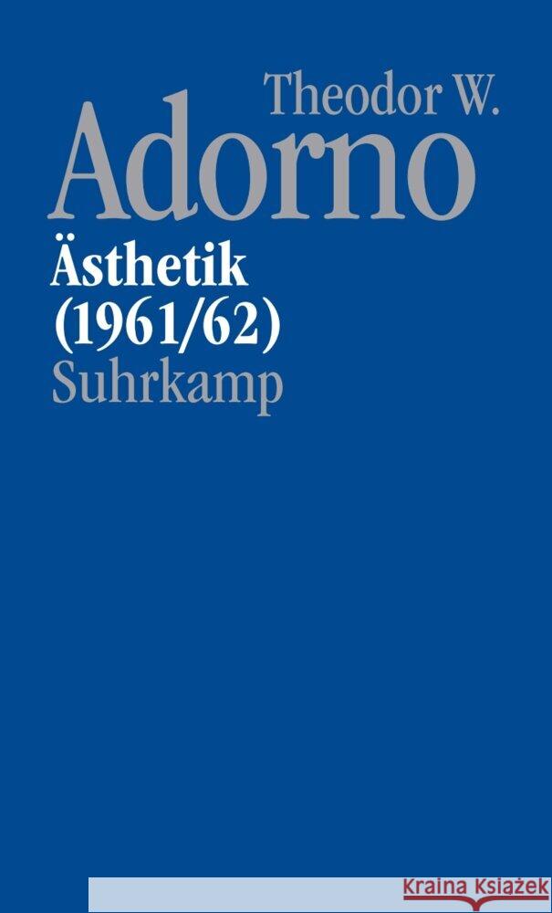 Nachgelassene Schriften. Abteilung IV: Vorlesungen Adorno, Theodor W. 9783518588246