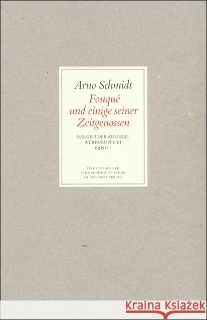 Fouque und einige seiner Zeitgenossen Schmidt, Arno   9783518800294 Suhrkamp