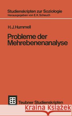 Probleme Der Mehrebenenanalyse Hans Joachim Hummell Hans J. Hummell 9783519000396 Vieweg+teubner Verlag