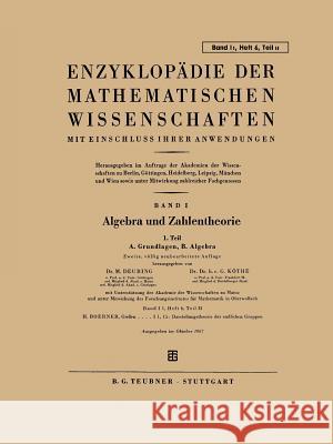 15. Darstellungstheorie Der Endlichen Gruppen Boerner, Hermann 9783519020523