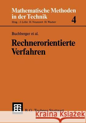 Rechnerorientierte Verfahren Bruno Buchberger Bernhard Kutzler Manfred Feilmeier 9783519026174 Vieweg+teubner Verlag