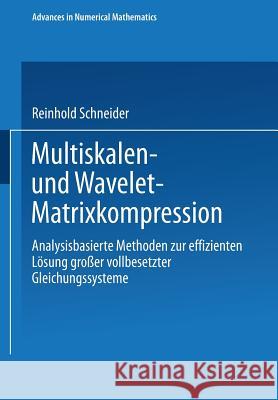 Multiskalen- Und Wavelet-Matrixkompression: Analysisbasierte Methoden Zur Effizienten Lösung Großer Vollbesetzter Gleichungssysteme Schneider, Reinhold 9783519027393