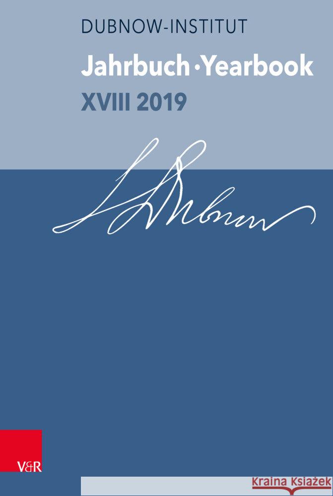 Jahrbuch Des Dubnow-Instituts /Dubnow Institute Yearbook XVIII 2019 Weiss, Yfaat 9783525370995 Vandenhoeck & Ruprecht