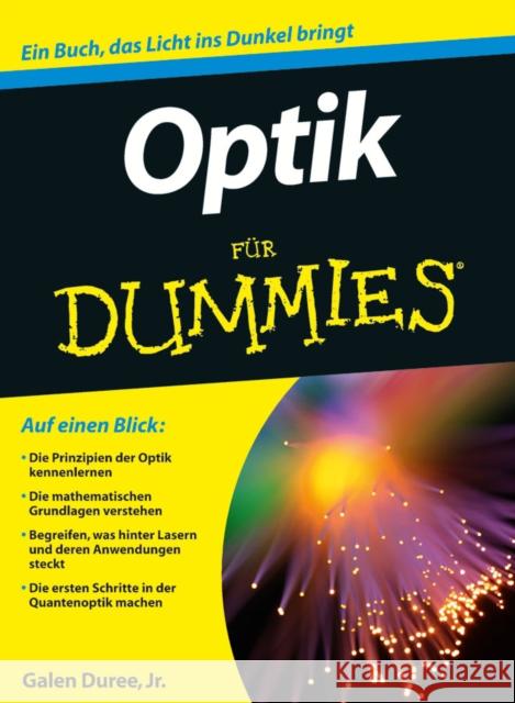 Optik fur Dummies Galen C. Duree Regine Freudenstein  9783527708406 Wiley-VCH Verlag GmbH