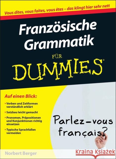 Franzoesische Grammatik fur Dummies Berger, Norbert 9783527708574