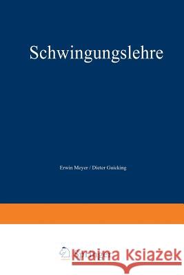 Schwingungslehre Erwin Meyer 9783528082543 Springer