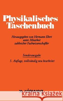 Physikalisches Taschenbuch Hermann Ebert 9783528084172