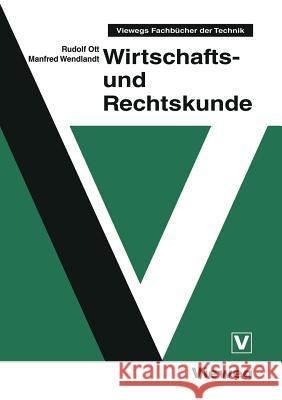 Wirtschafts- Und Rechtskunde Rudolf Ott 9783528140205 Vieweg+teubner Verlag