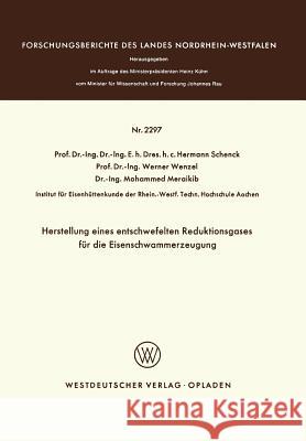 Herstellung Eines Entschwefelten Reduktionsgases Für Die Eisenschwammerzeugung Schenck, Hermann 9783531022970 Springer