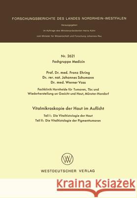 Vitalmikroskopie der Haut im Auflicht Franz Ehring 9783531026213 Vs Verlag Fur Sozialwissenschaften