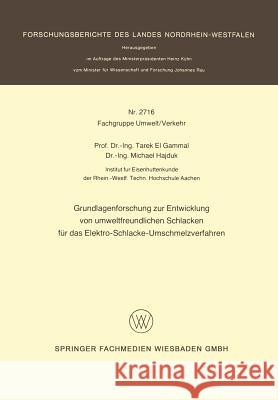 Grundlagenforschung Zur Entwicklung Von Umweltfreundlichen Schlacken Für Das Elektro-Schlacke-Umschmelzverfahren Gammal 9783531027166 Vs Verlag Fur Sozialwissenschaften