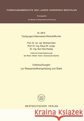 Untersuchungen Zur Wasserstoffversprödung Von Stahl Dahl, Winfried 9783531028156 Vs Verlag Fur Sozialwissenschaften