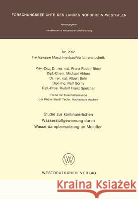 Studie Zur Kontinuierlichen Wasserstoffgewinnung Durch Wasserdampfzersetzung an Metallen Hermann, Günther 9783531029665