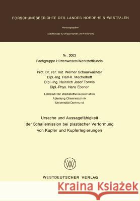 Ursache Und Aussagefähigkeit Der Schallemission Bei Plastischer Verformung Von Kupfer Und Kupferlegierungen Schaarwächter, Werner 9783531030036 Vs Verlag Fur Sozialwissenschaften