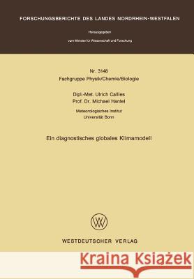 Ein Diagnostisches Globales Klimamodell Callies, Ulrich 9783531031484 Vs Verlag Fur Sozialwissenschaften