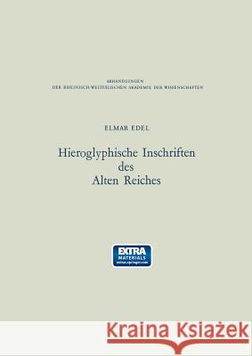 Hieroglyphische Inschriften Des Alten Reiches Elmar Edel 9783531050812 Vs Verlag Fur Sozialwissenschaften