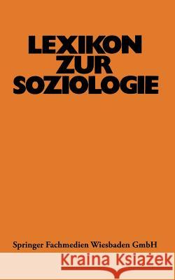 Lexikon Zur Soziologie Fuchs-Heinritz, Werner 9783531111889