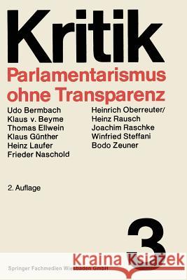 Parlamentarismus Ohne Transparenz Na Na Na Na 9783531112039 Springer