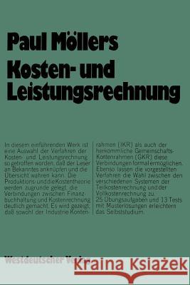 Kosten- Und Leistungsrechnung: Einführung Und Arbeitsbuch Möllers, Paul 9783531112466 Vs Verlag F R Sozialwissenschaften