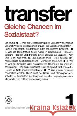 Gleiche Chancen Im Sozialstaat? Na Na 9783531113166 Westdeutscher Verlag