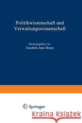 Politikwissenschaft Und Verwaltungswissenschaft Joachim Jens Hesse 9783531115818 Vs Verlag Fur Sozialwissenschaften