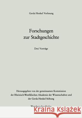 Forschungen Zur Stadtgeschichte Adalberto Giovannini Na Na Na Na 9783531119564 Springer