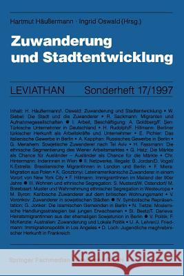 Zuwanderung Und Stadtentwicklung Hartmut Haussermann Ingrid Oswald 9783531130972 Vs Verlag Fur Sozialwissenschaften
