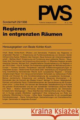 Regieren in Entgrenzten Räumen Kohler-Koch, Beate 9783531133058 Vs Verlag Fur Sozialwissenschaften