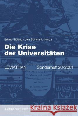 Die Krise Der Universitäten Stölting, Erhard 9783531136004 Vs Verlag Fur Sozialwissenschaften