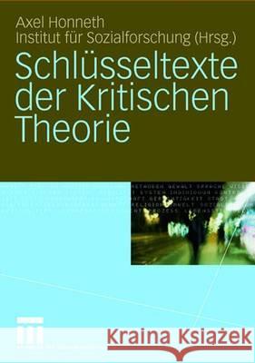 Schlüsseltexte Der Kritischen Theorie Beaufaÿs, Sandra 9783531141084 VS Verlag