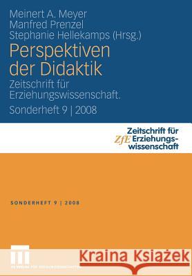 Perspektiven Der Didaktik: Zeitschrift Für Erziehungswissenschaft. Sonderheft 9 2008 Meyer, Meinert A. 9783531154947